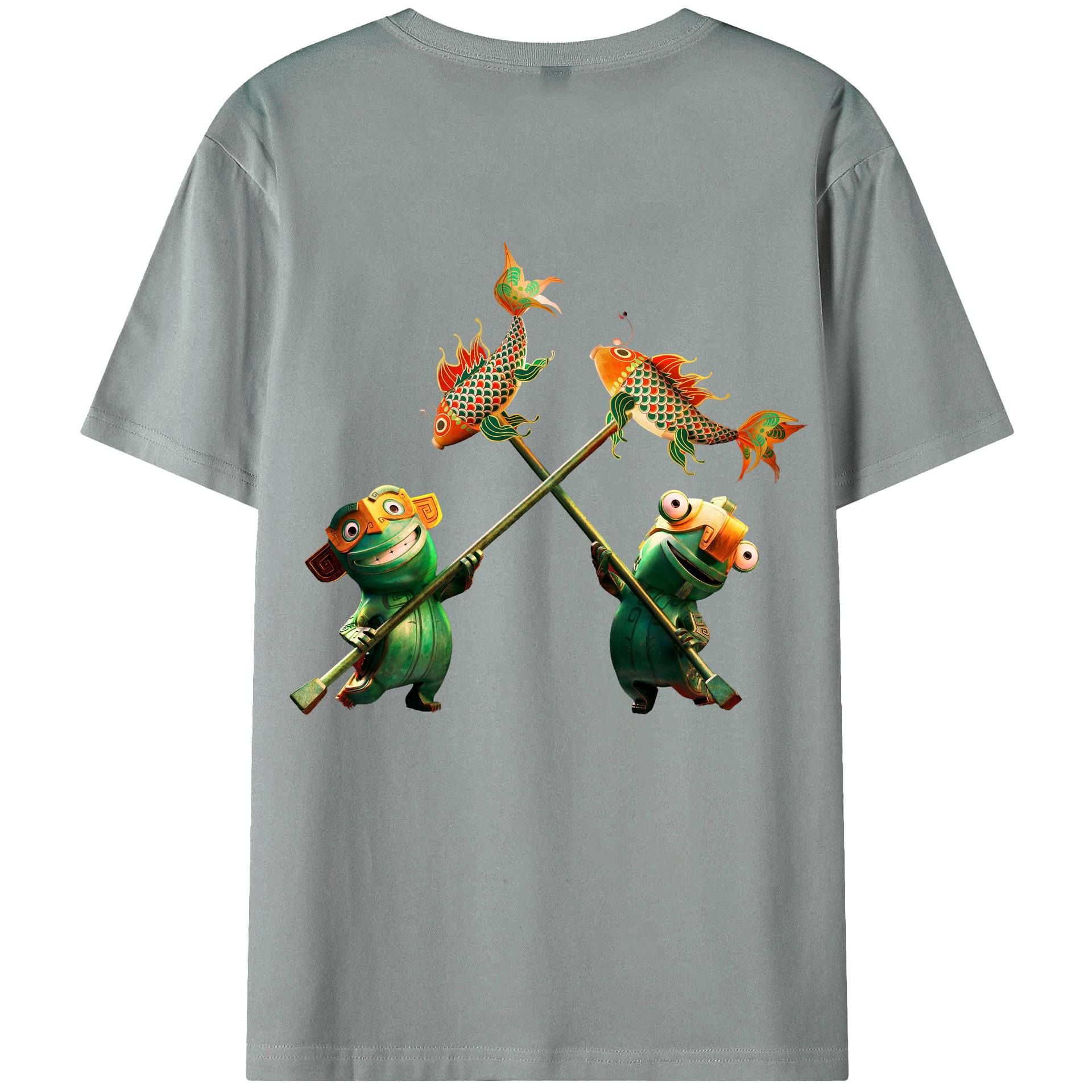 （画像用） Ne Zha 2 ナタ 魔童の大暴れ 綿100％ メンズ半袖Tシャツ（バックプリント） 通気性